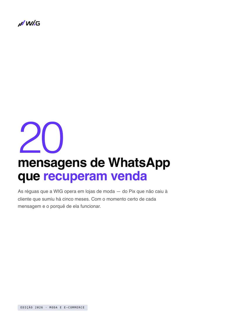 Capa do material 20 mensagens de WhatsApp que recuperam venda
