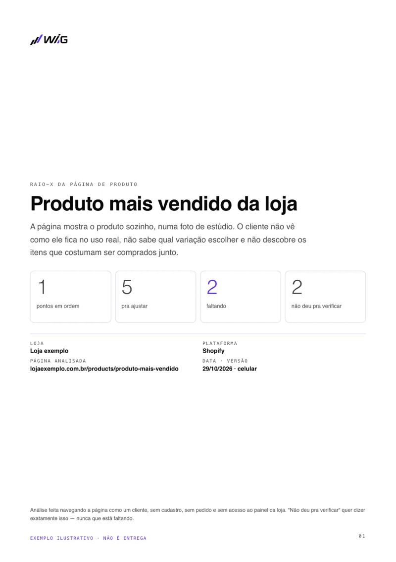 Capa do Raio-X da página de produto, com o placar dos 10 pontos